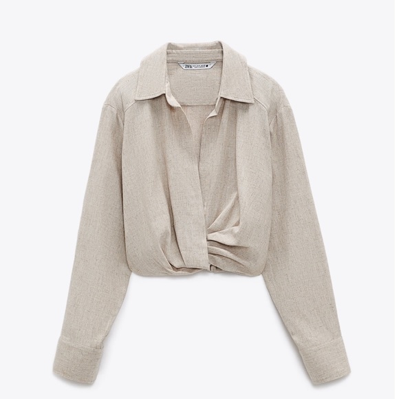 ZARA Linen Crop Top - Picture 8 of 8